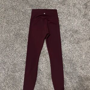 lululemon leggings, size 4, deep burgundy
